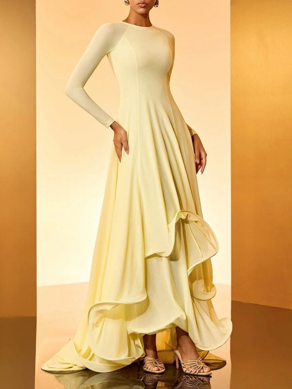 Gwyllyn Long Sleeve Ruffle Maxi Dress - OWNCI Gwyllyn Long Sleeve Ruffle Maxi Dress - OWNCI