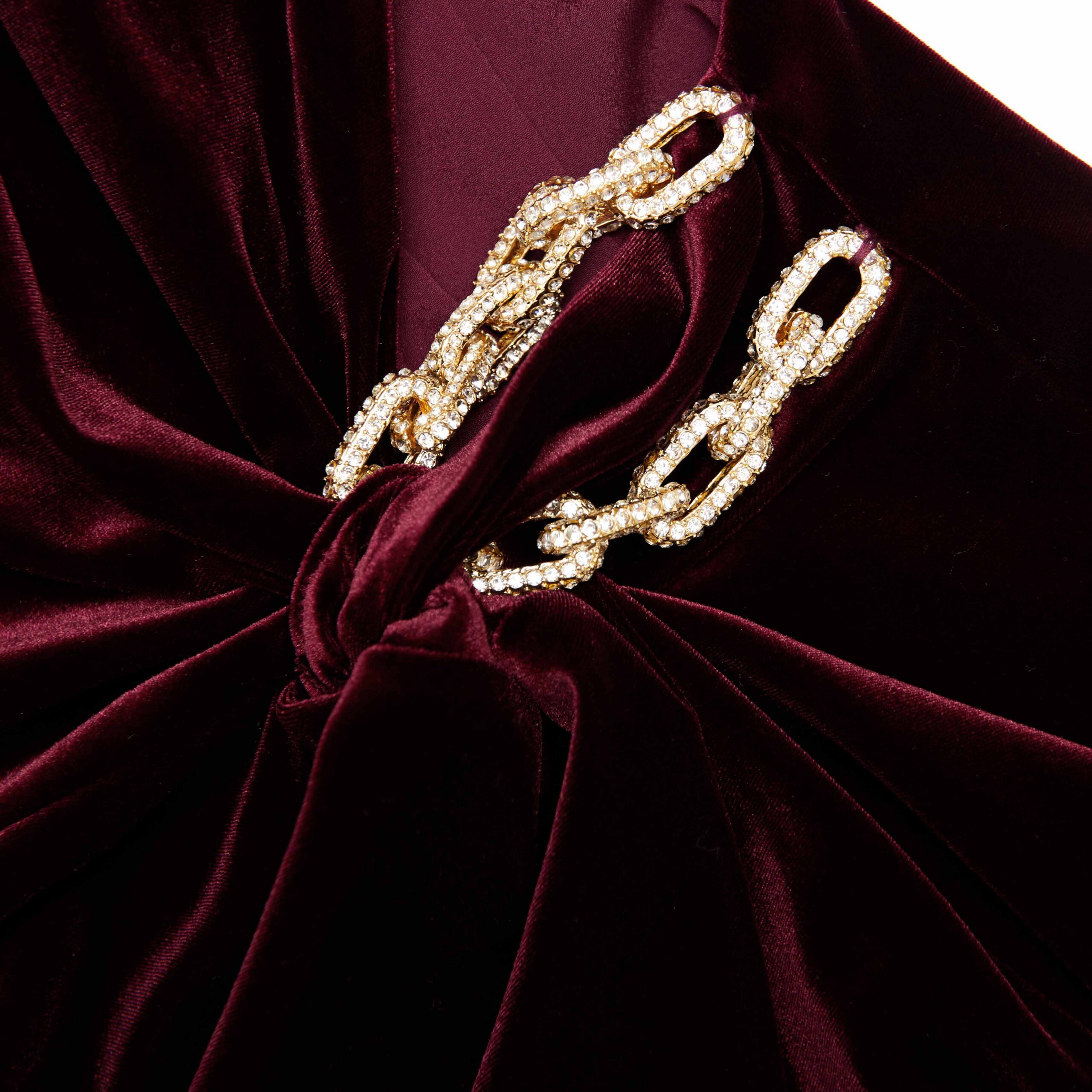 Yvette Burgundy Velvet Embellished Mini Dress - OWNCI Yvette Burgundy Velvet Embellished Mini Dress - OWNCI