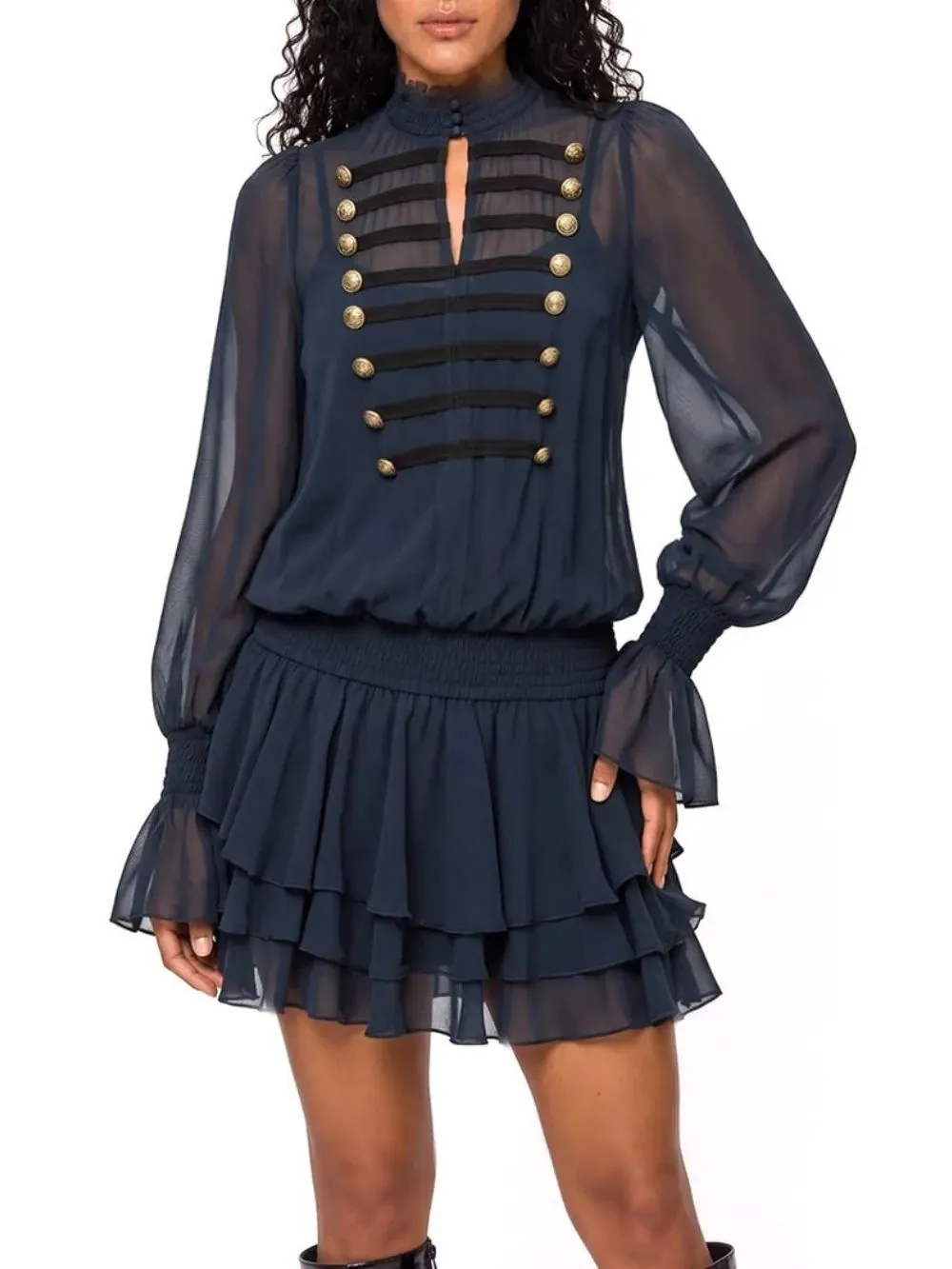 Cindrel Long Sleeve Ruffle Dress Set - OWNCI
