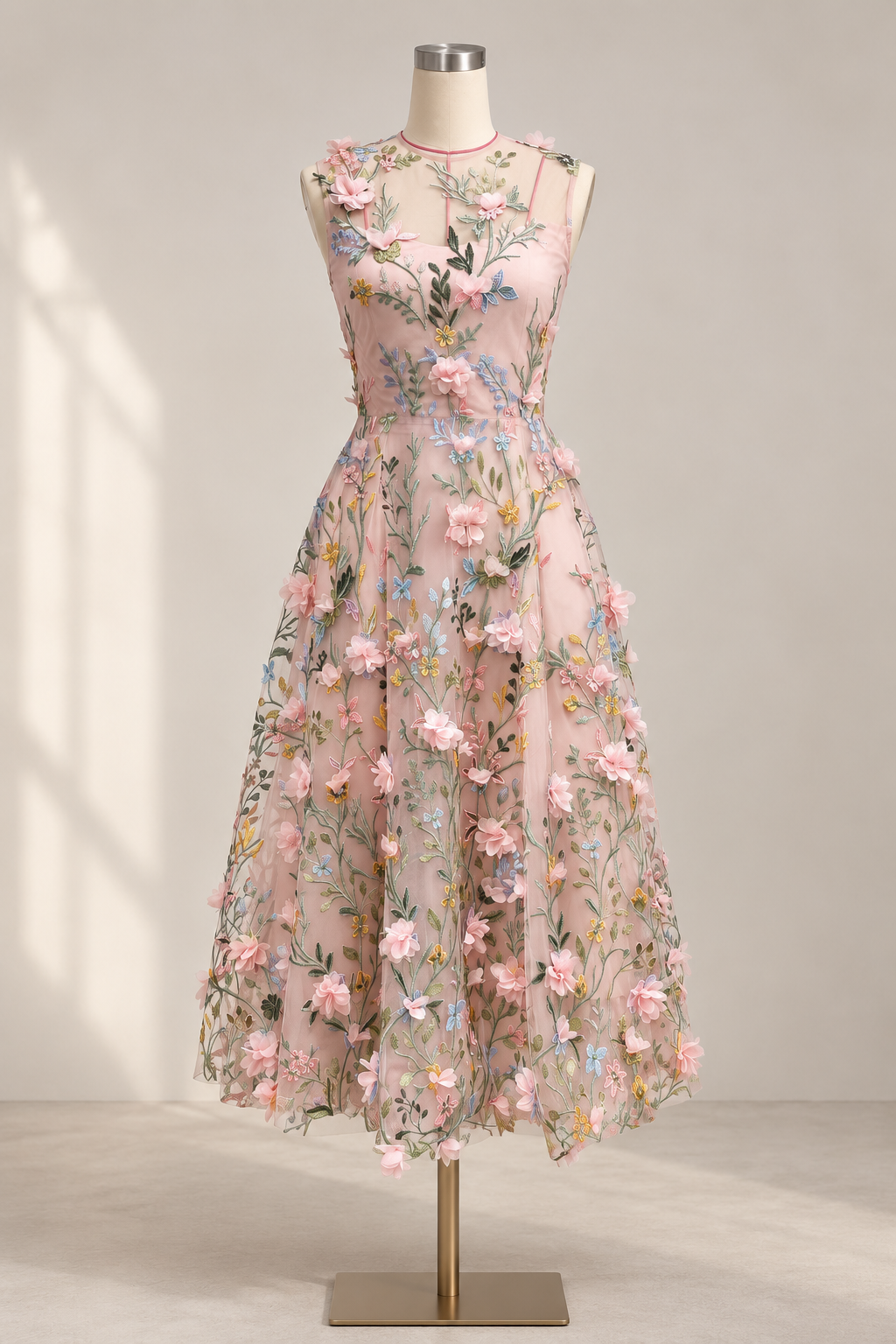 Pale Pink Tulle A-Line Dress - OWNCI Pale Pink Tulle A-Line Dress - OWNCI
