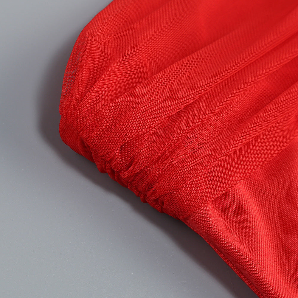 Asat Strapless Wrap Mini Dress – Red - OWNCI Asat Strapless Wrap Mini Dress – Red - OWNCI