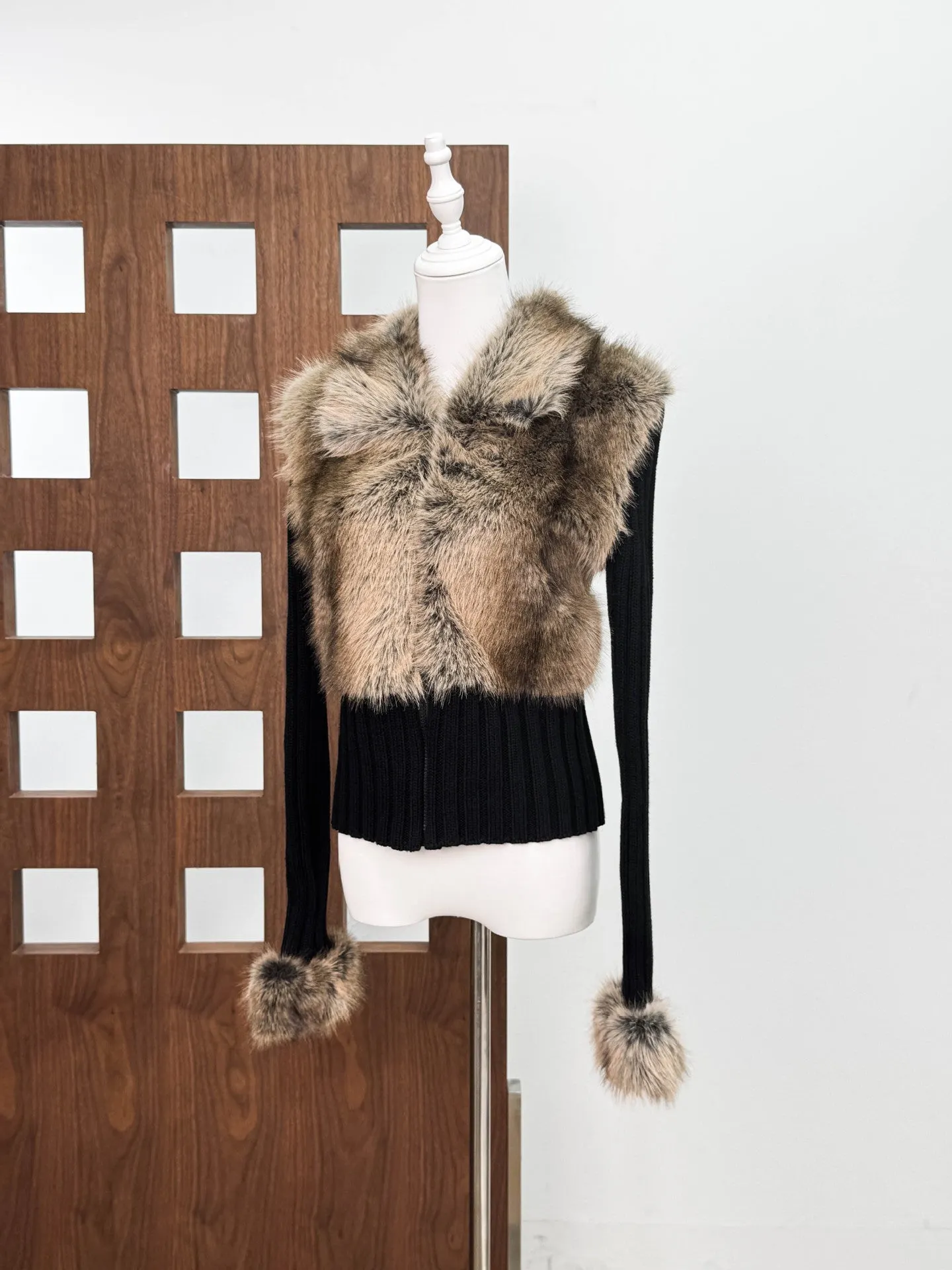 Geraldine Faux Fur Knit Coat - OWNCI Geraldine Faux Fur Knit Coat - OWNCI