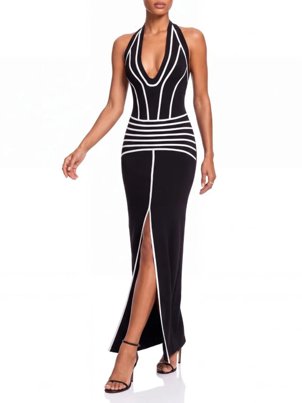 Jorensa V Neck Split Maxi Dress - OWNCI Jorensa V Neck Split Maxi Dress - OWNCI