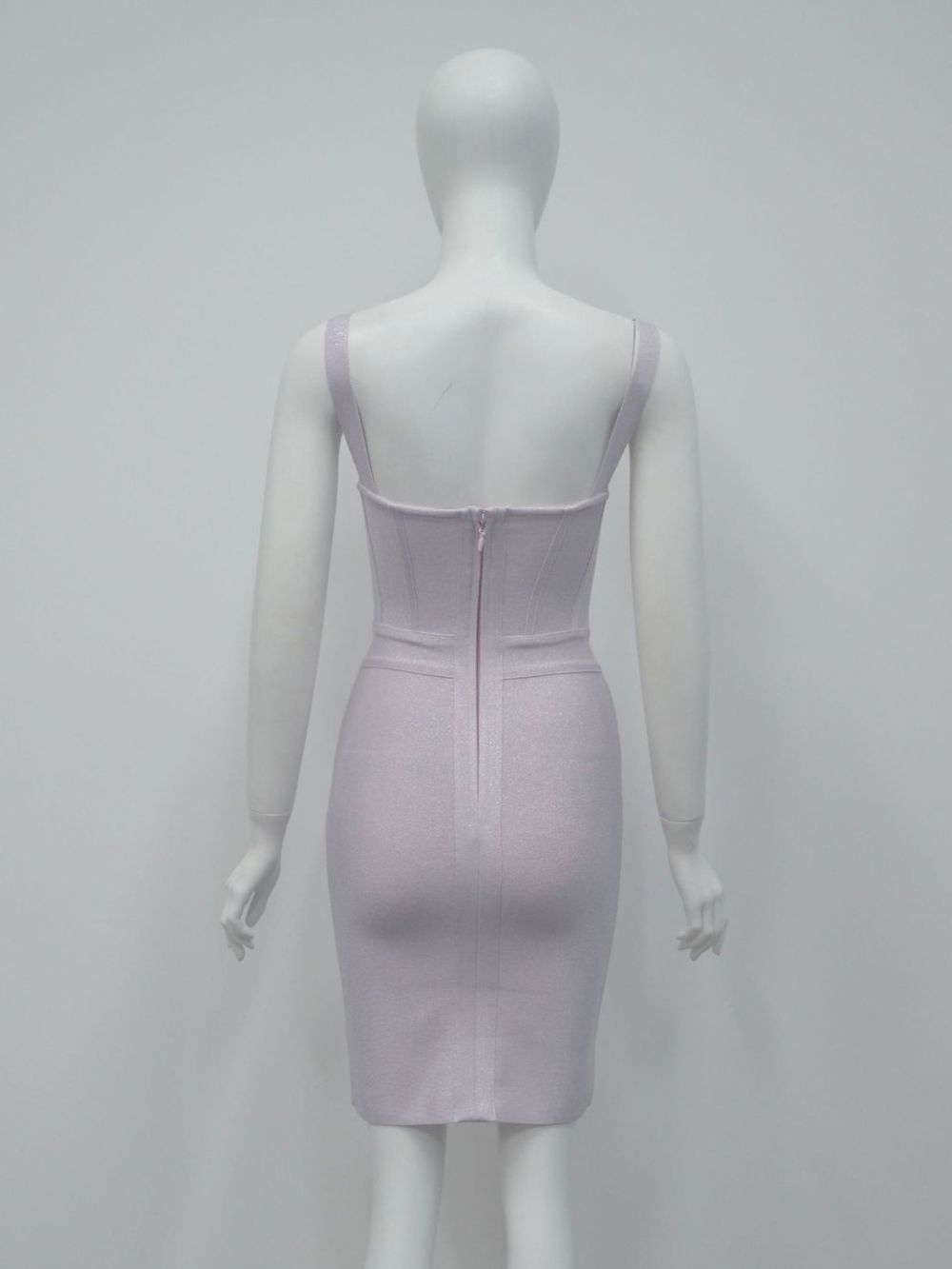 Lavender Heavy Bandage Knit Bodycon Mini Dress - OWNCI Lavender Heavy Bandage Knit Bodycon Mini Dress - OWNCI