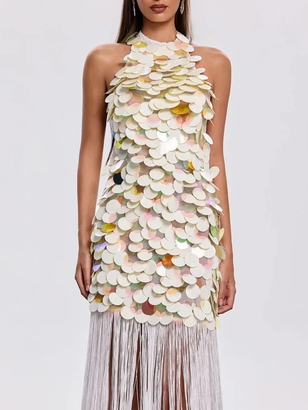 Aurdex Backless Fringe Sequin Maxi Dress - OWNCI Aurdex Backless Fringe Sequin Maxi Dress - OWNCI