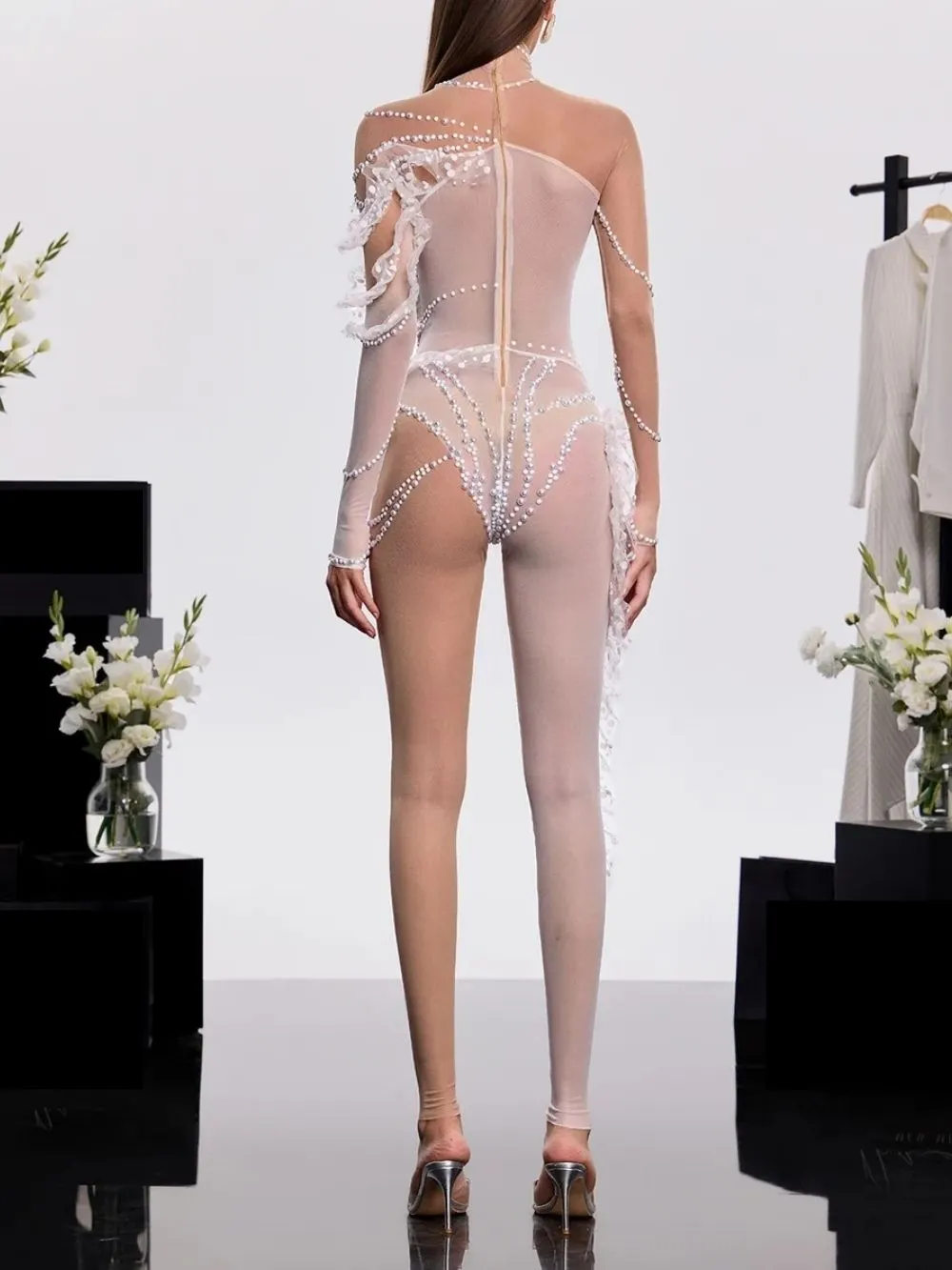 Fardex High Neck Pearl Jumpsuit - OWNCI