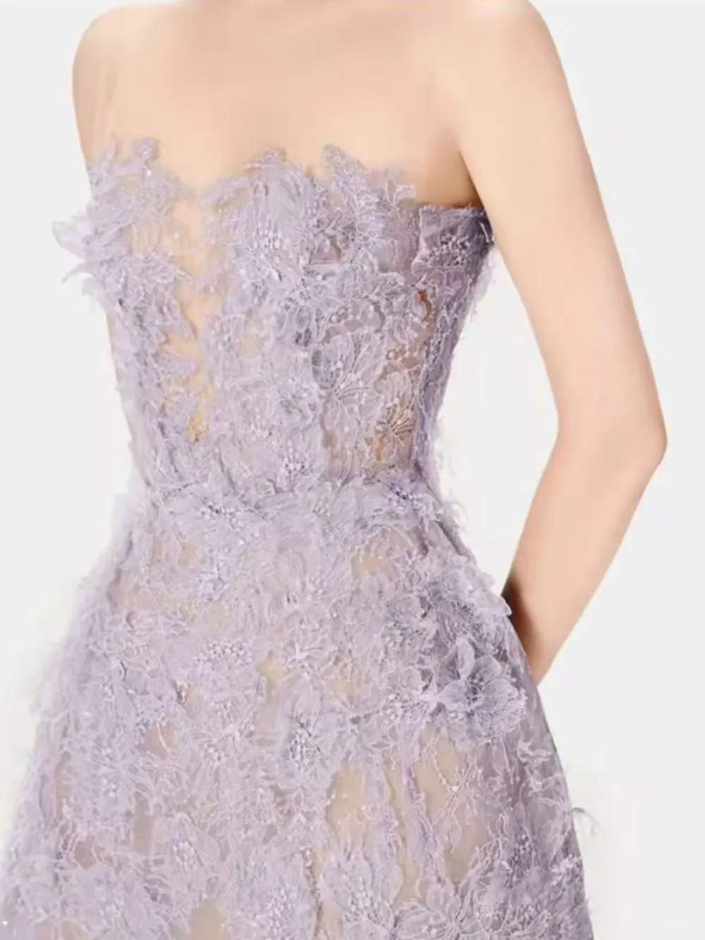 Allyson Purple Floral Lace Embroider Midi Dress - OWNCI Allyson Purple Floral Lace Embroider Midi Dress - OWNCI