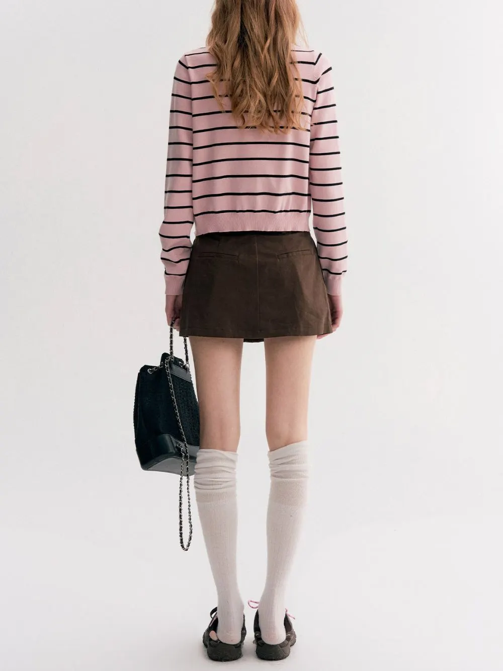 Miona Pink Stripe Cardigan & Tank Top Set - OWNCI Miona Pink Stripe Cardigan & Tank Top Set - OWNCI