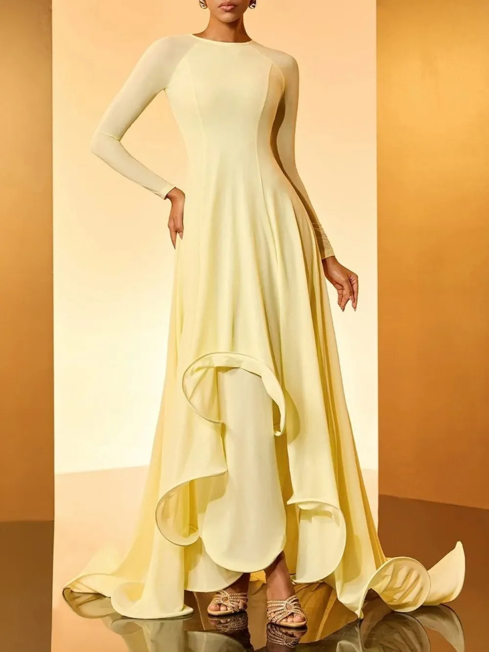Gwyllyn Long Sleeve Ruffle Maxi Dress - OWNCI Gwyllyn Long Sleeve Ruffle Maxi Dress - OWNCI
