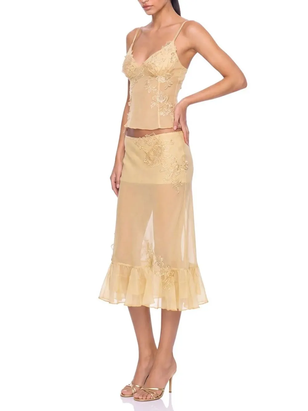 Graziella Spaghetti Ruffle Skirt Set - OWNCI Graziella Spaghetti Ruffle Skirt Set - OWNCI