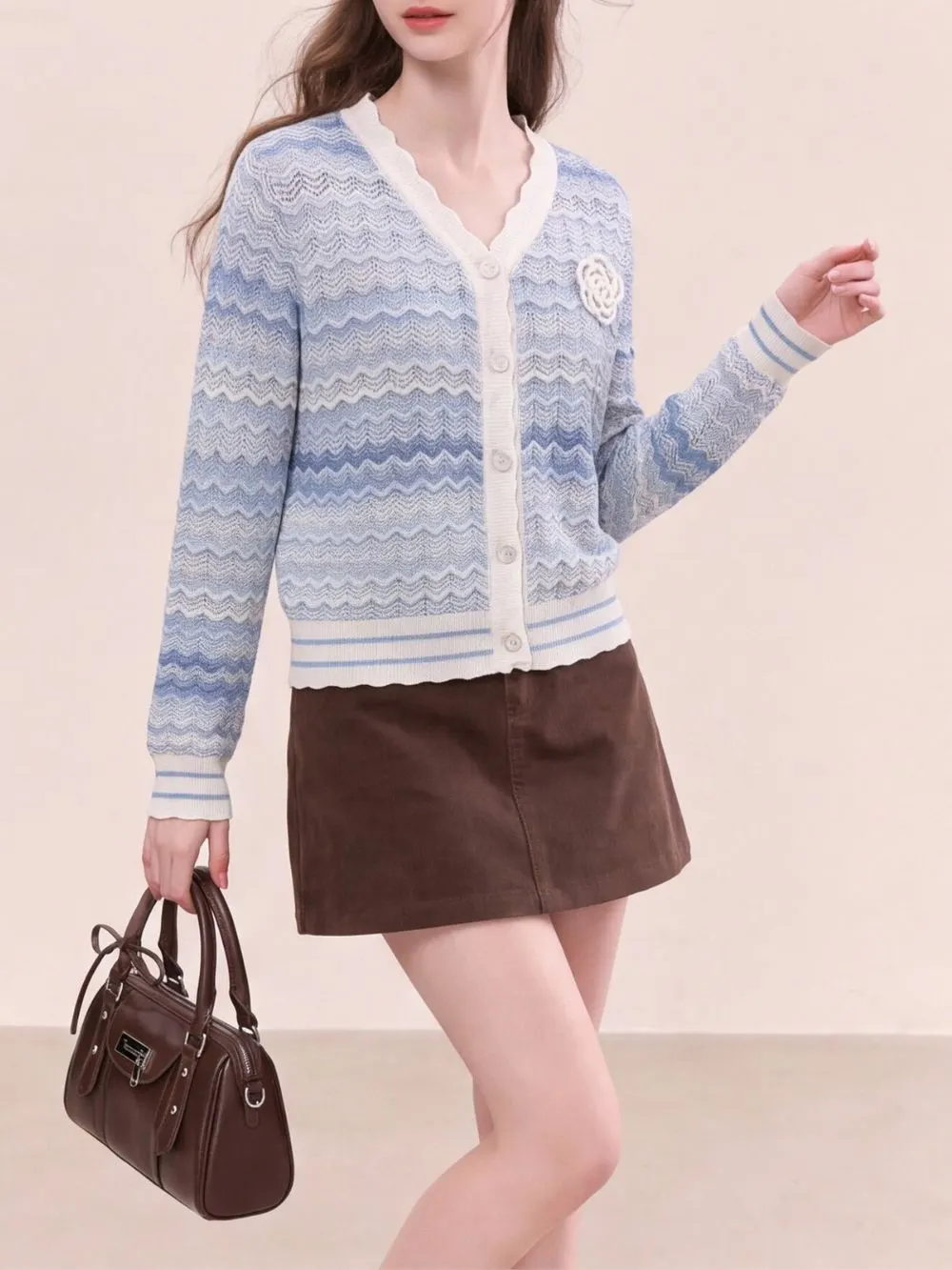 Minnie Blue Stripe Cardigan - OWNCI