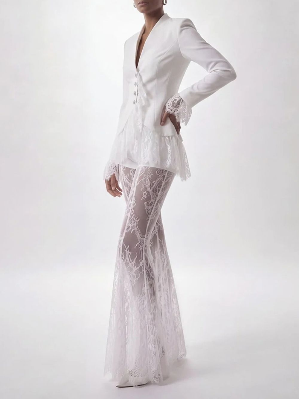 Imselle Lace Flared Pants Set - OWNCI Imselle Lace Flared Pants Set - OWNCI