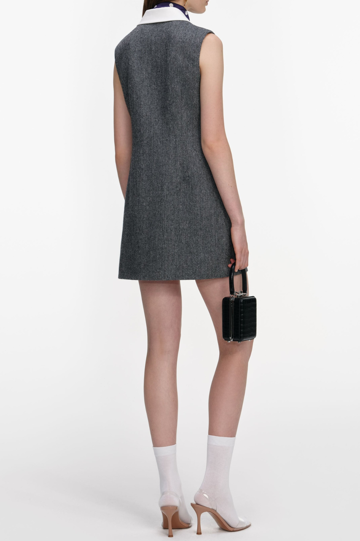 Euryda Herringbone Scarf Sleeveless Mini Dress - OWNCI Euryda Herringbone Scarf Sleeveless Mini Dress - OWNCI