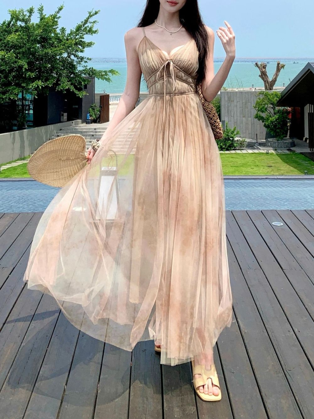 Mirel Spaghetti Mesh Maxi Dress - OWNCI Mirel Spaghetti Mesh Maxi Dress - OWNCI