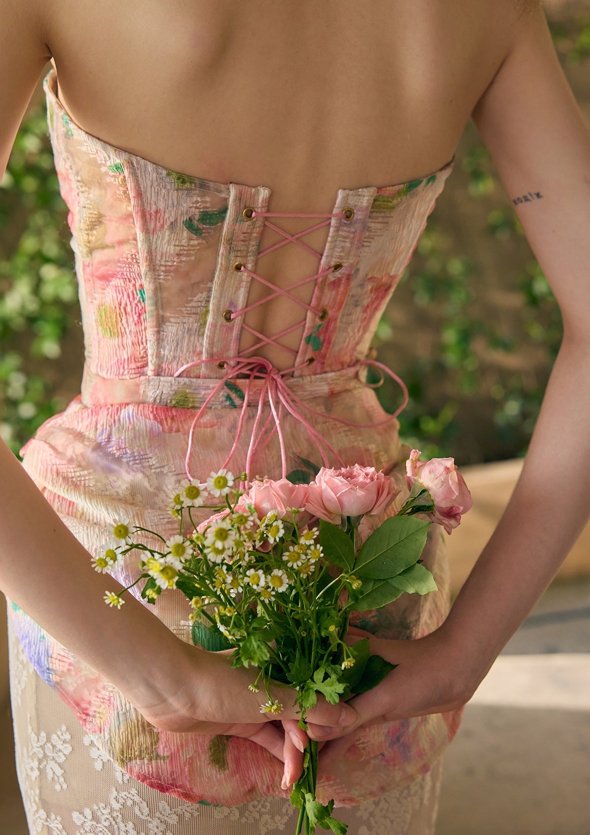 Florence Floral Mirror Corset Skirt Set - OWNCI