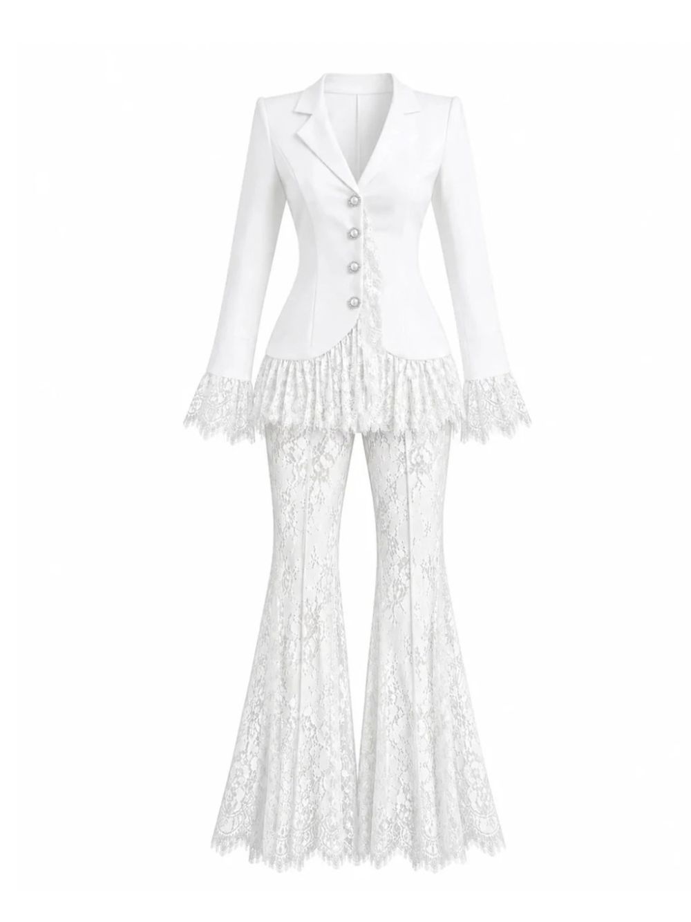 Imselle Lace Flared Pants Set - OWNCI Imselle Lace Flared Pants Set - OWNCI