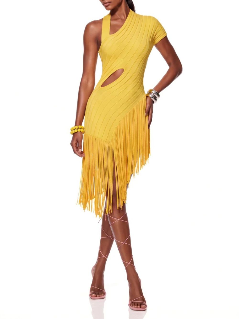 Brelvik Cutout Fringe Mini Dress - OWNCI Brelvik Cutout Fringe Mini Dress - OWNCI