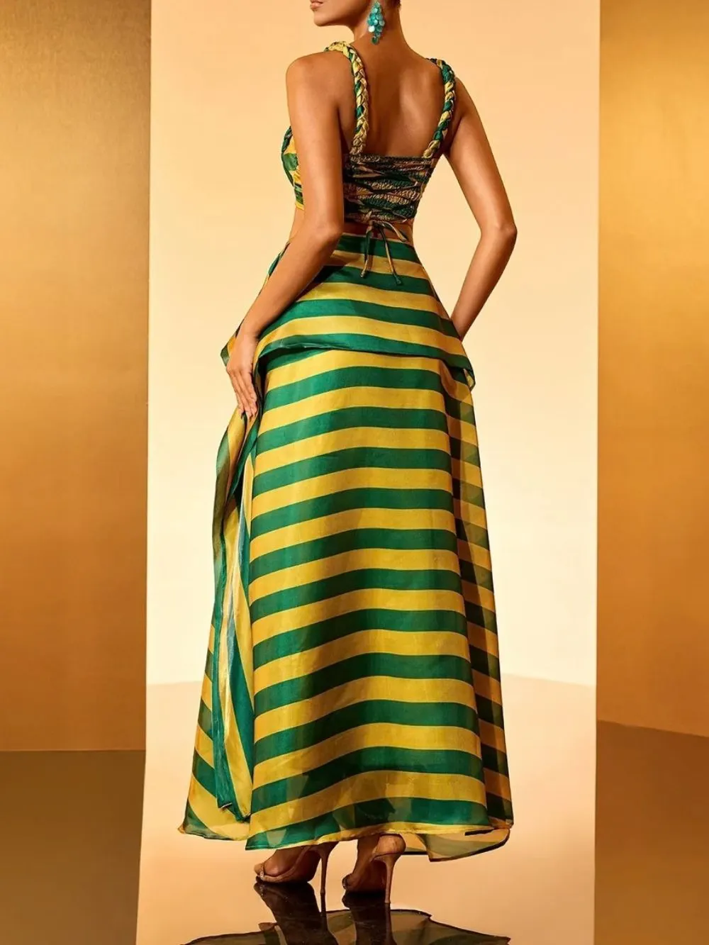 Haloke Weave Stripe Skirt Set - OWNCI