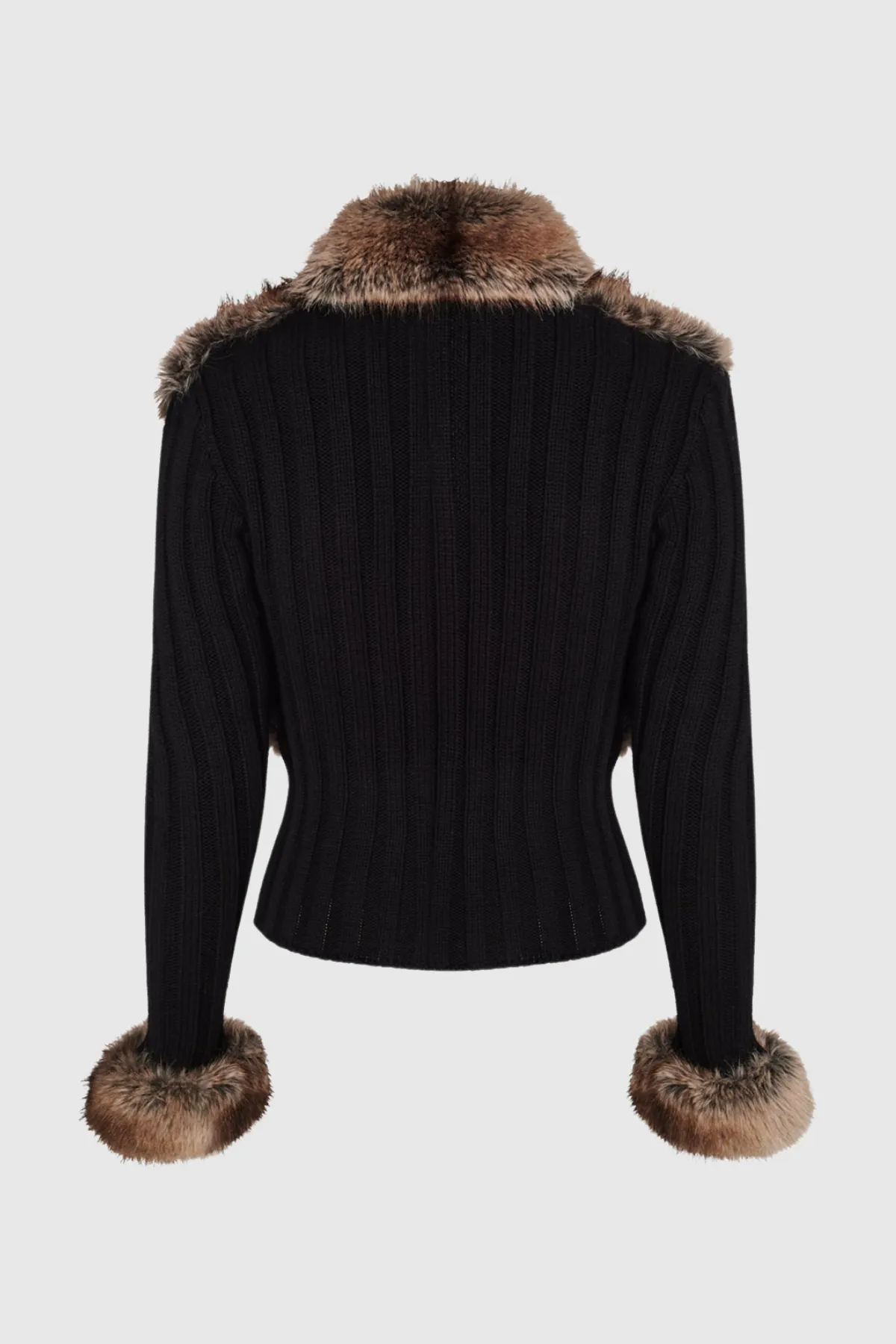 Geraldine Faux Fur Knit Coat - OWNCI Geraldine Faux Fur Knit Coat - OWNCI