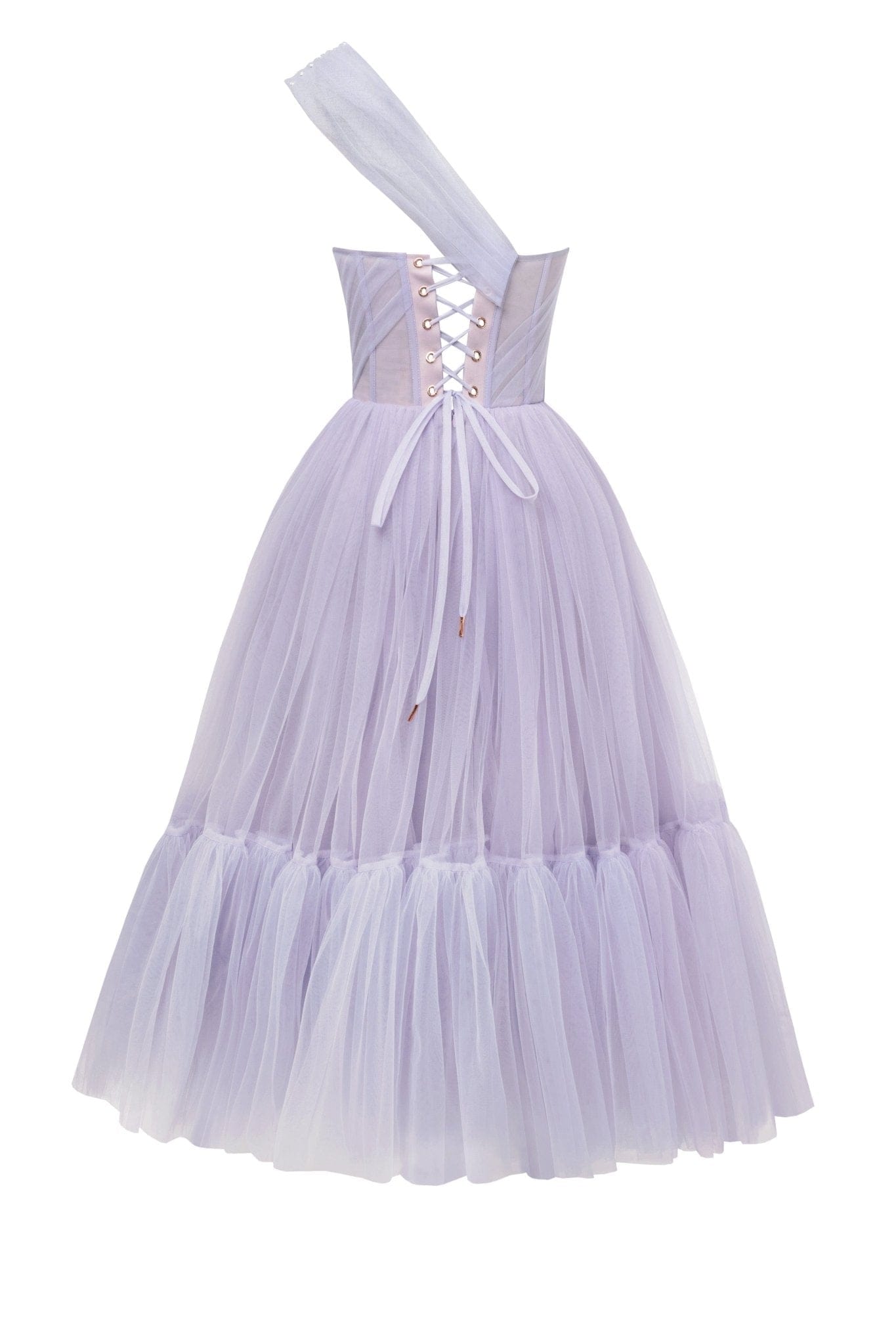 Lavender One-Shoulder Cocktail Tulle Dress - OWNCI Lavender One-Shoulder Cocktail Tulle Dress - OWNCI