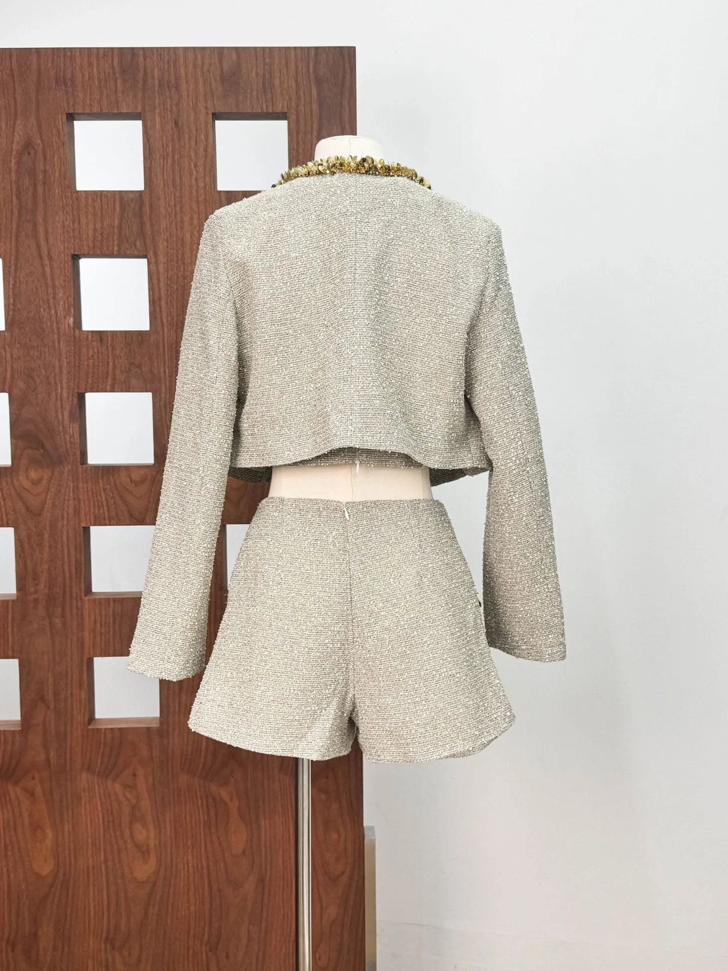 Evangeline Sequin Jacket In Apricot - OWNCI Evangeline Sequin Jacket In Apricot - OWNCI