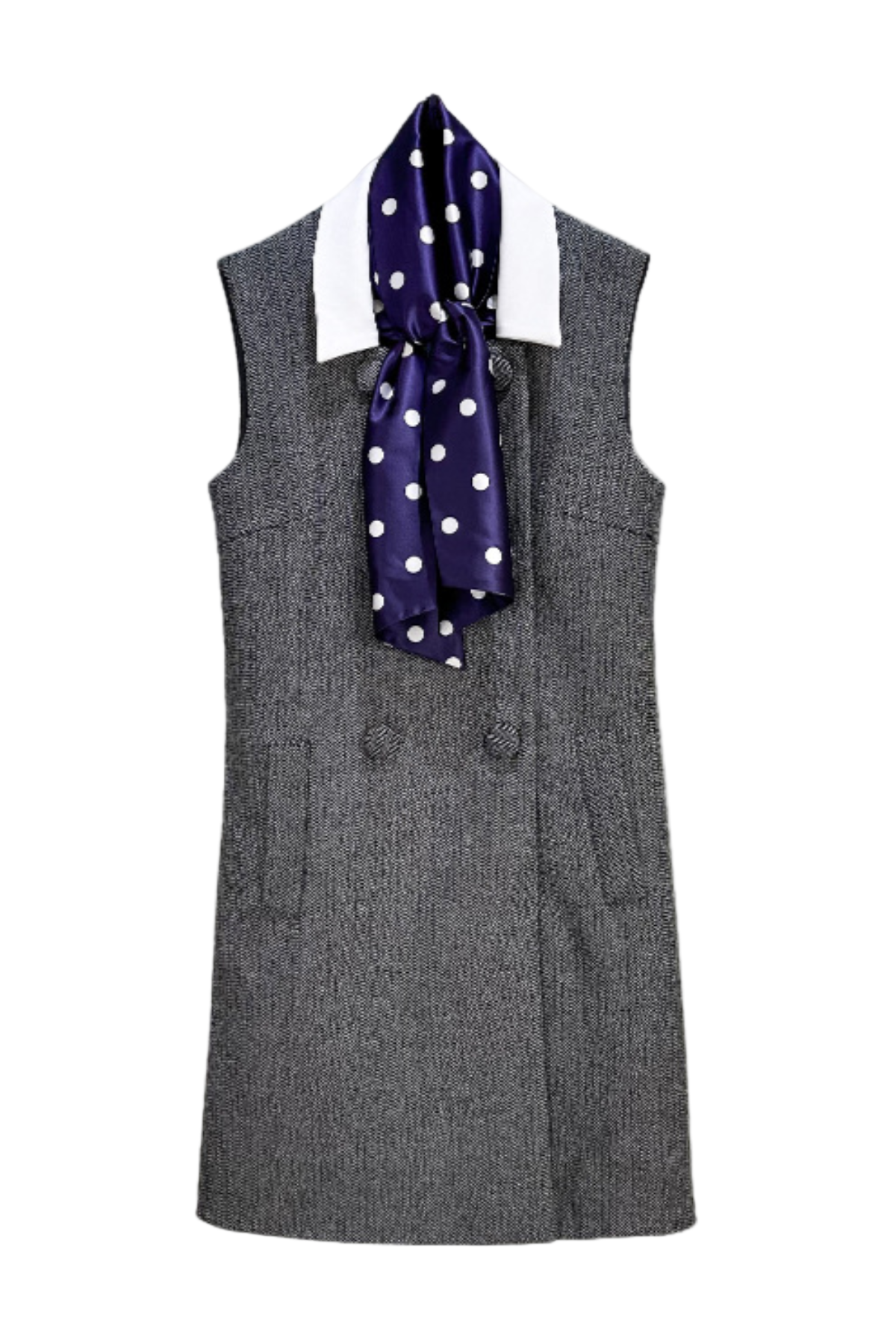 Euryda Herringbone Scarf Sleeveless Mini Dress - OWNCI Euryda Herringbone Scarf Sleeveless Mini Dress - OWNCI