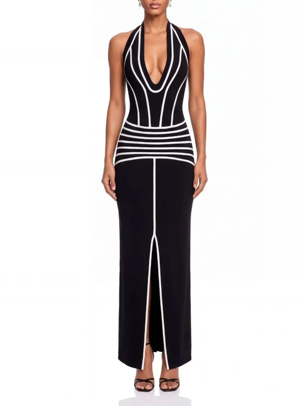 Jorensa V Neck Split Maxi Dress - OWNCI Jorensa V Neck Split Maxi Dress - OWNCI