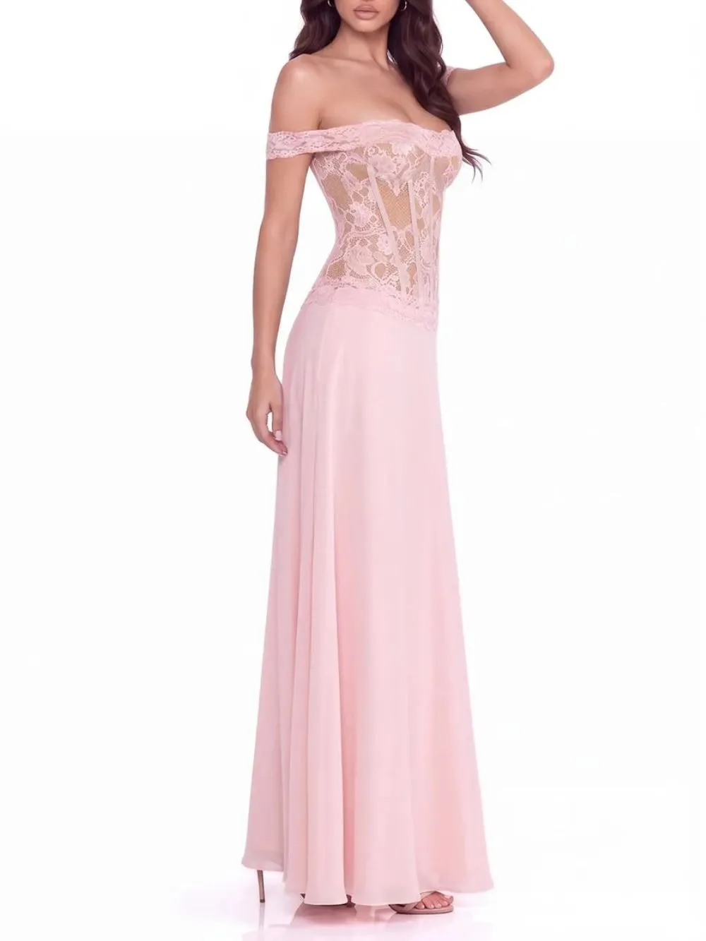 Evarik Off Shoulder Lace Maxi Dress - OWNCI Evarik Off Shoulder Lace Maxi Dress - OWNCI
