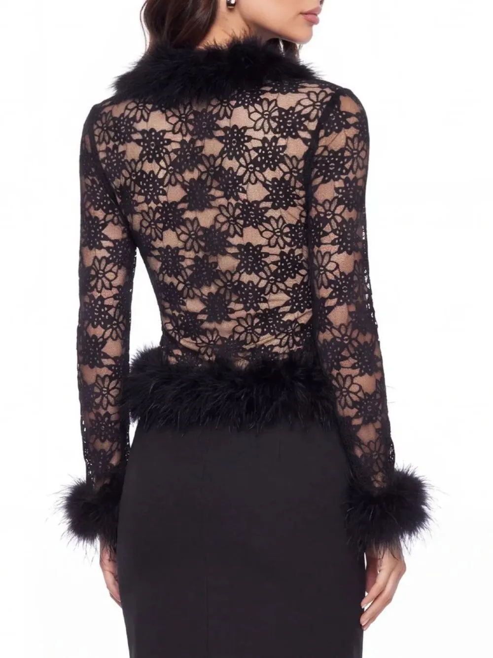 Jjetmixa Lace Faux Fur Top - OWNCI