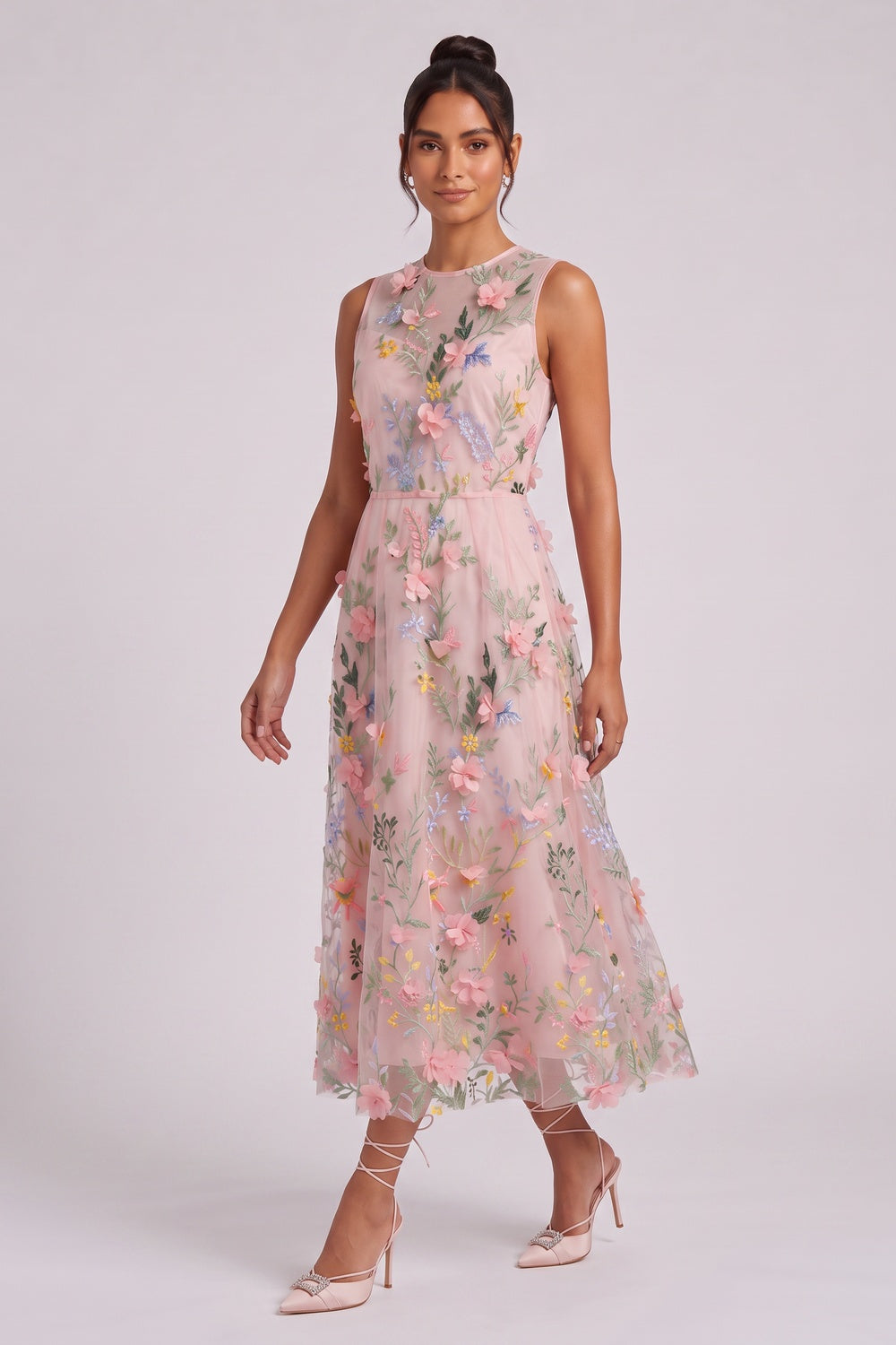 Pale Pink Tulle A-Line Dress - OWNCI Pale Pink Tulle A-Line Dress - OWNCI
