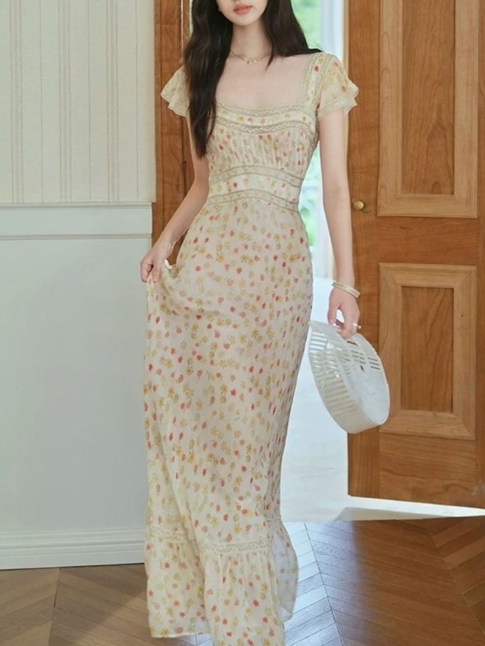 Micaela Floral Lace Maxi Dress - OWNCI
