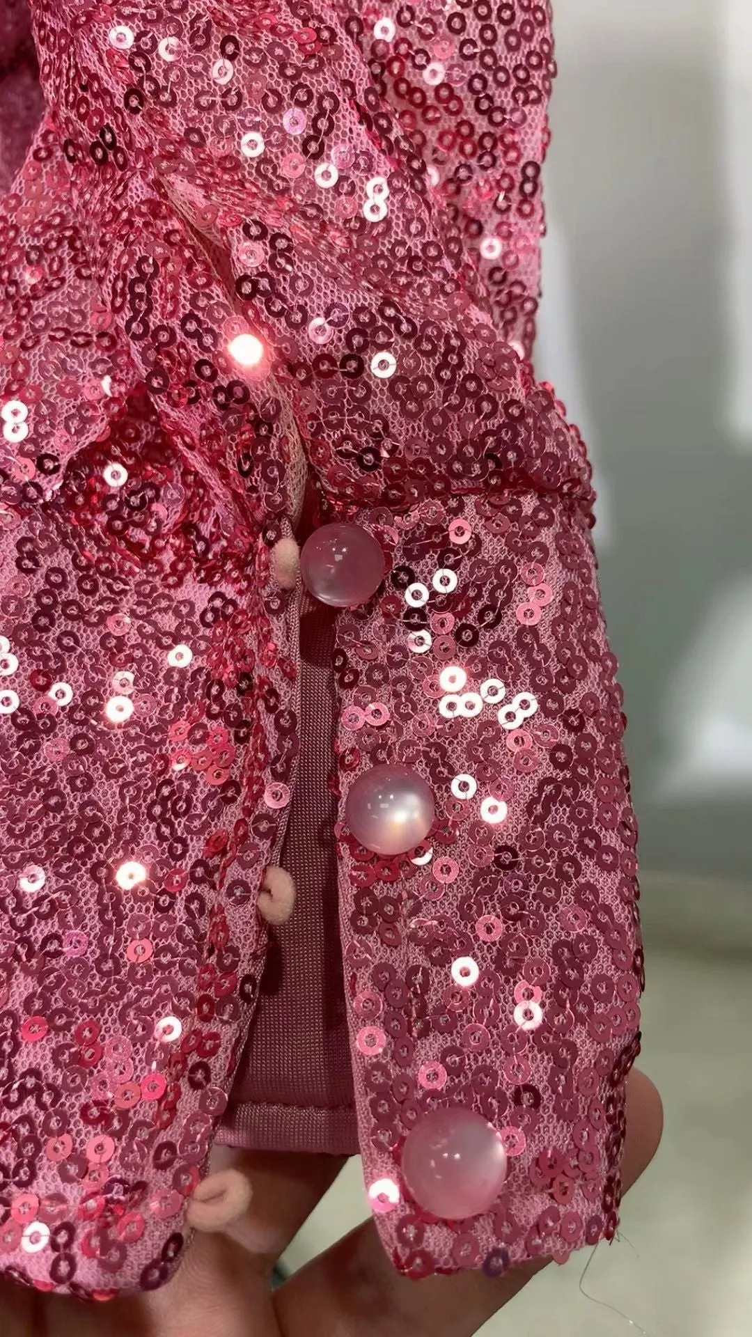 Zenobia Ruched Cut Out Sequin Mini Dress In Pink - OWNCI Zenobia Ruched Cut Out Sequin Mini Dress In Pink - OWNCI