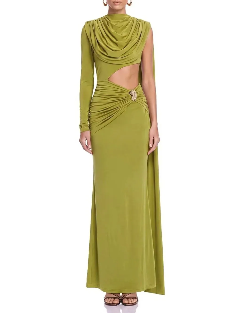 Ruvessa Cutout Draped Maxi Dress - OWNCI Ruvessa Cutout Draped Maxi Dress - OWNCI