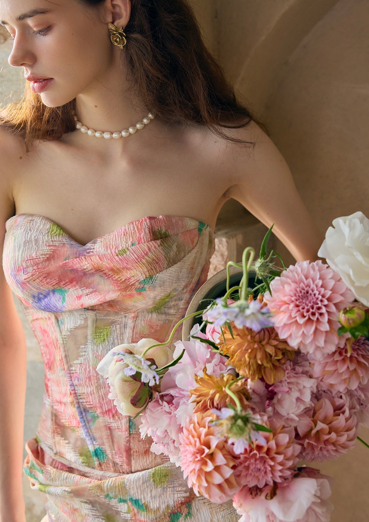 Florence Floral Mirror Corset Skirt Set - OWNCI