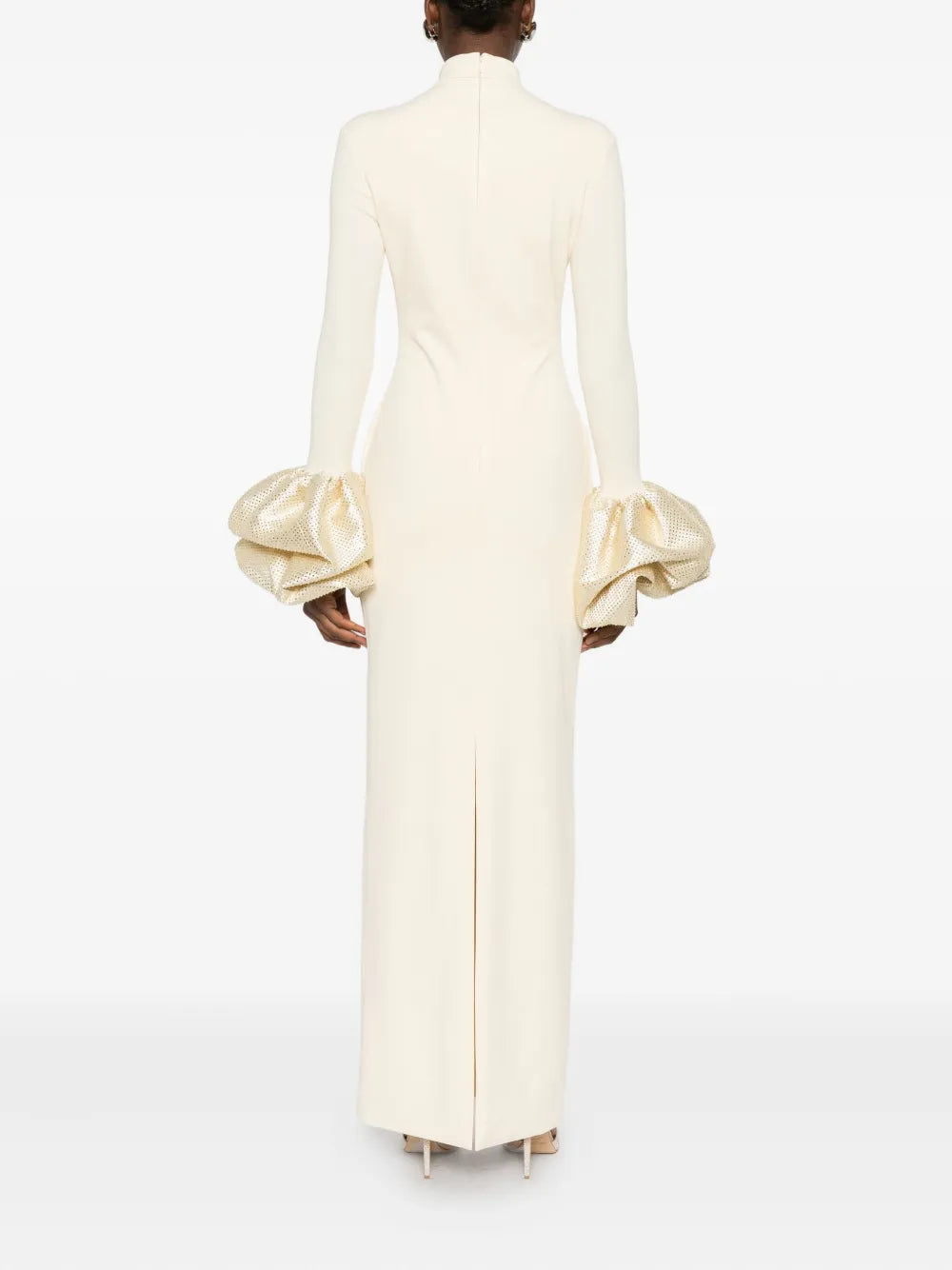 Rachel Ruffled Crystal-Embellished Crepe Mock-Neck Gown - OWNCI Rachel Ruffled Crystal-Embellished Crepe Mock-Neck Gown - OWNCI