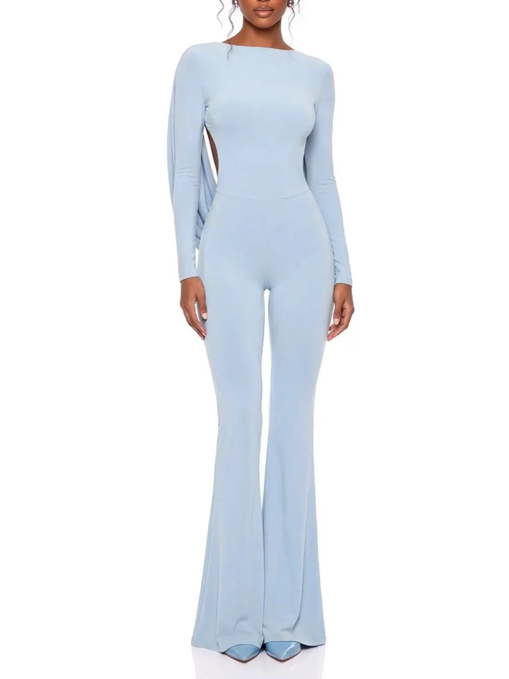 Parnelle Open Back Flared Jumpsuit - OWNCI Parnelle Open Back Flared Jumpsuit - OWNCI