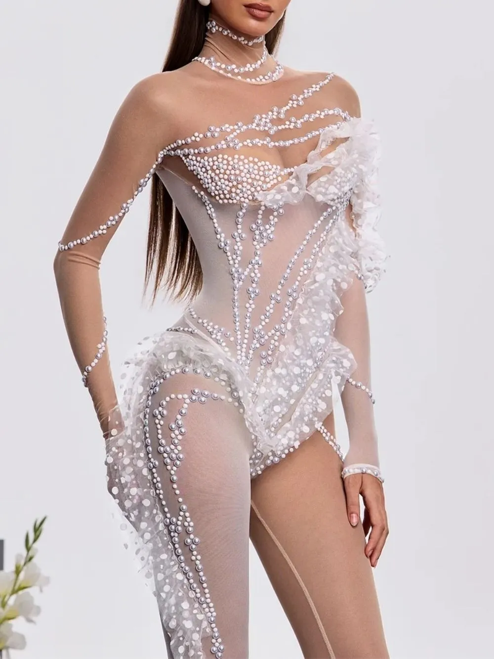 Fardex High Neck Pearl Jumpsuit - OWNCI Fardex High Neck Pearl Jumpsuit - OWNCI