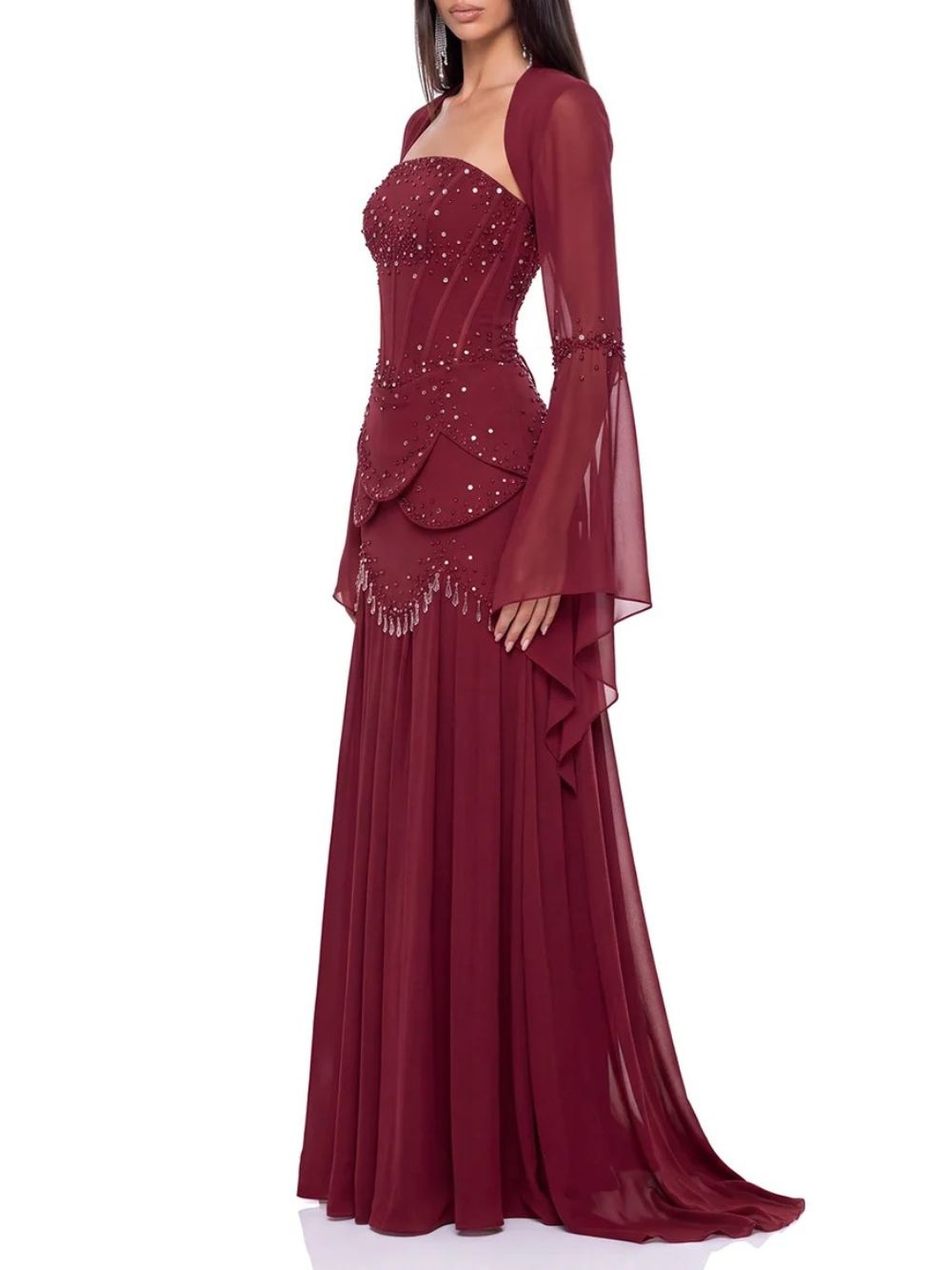 Soreq Cape Crystal Maxi Dress - OWNCI Soreq Cape Crystal Maxi Dress - OWNCI