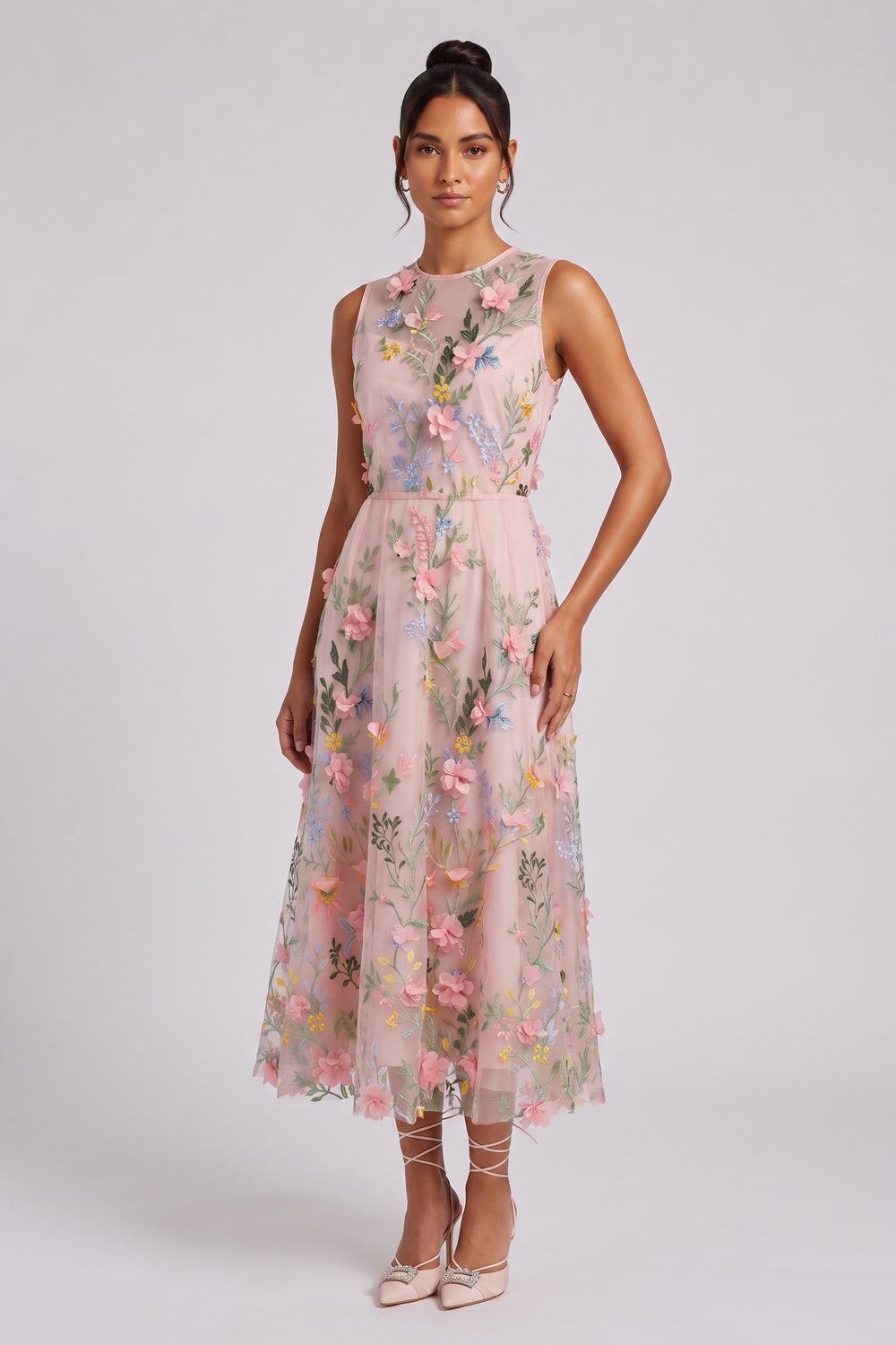 Pale Pink Tulle A-Line Dress - OWNCI Pale Pink Tulle A-Line Dress - OWNCI