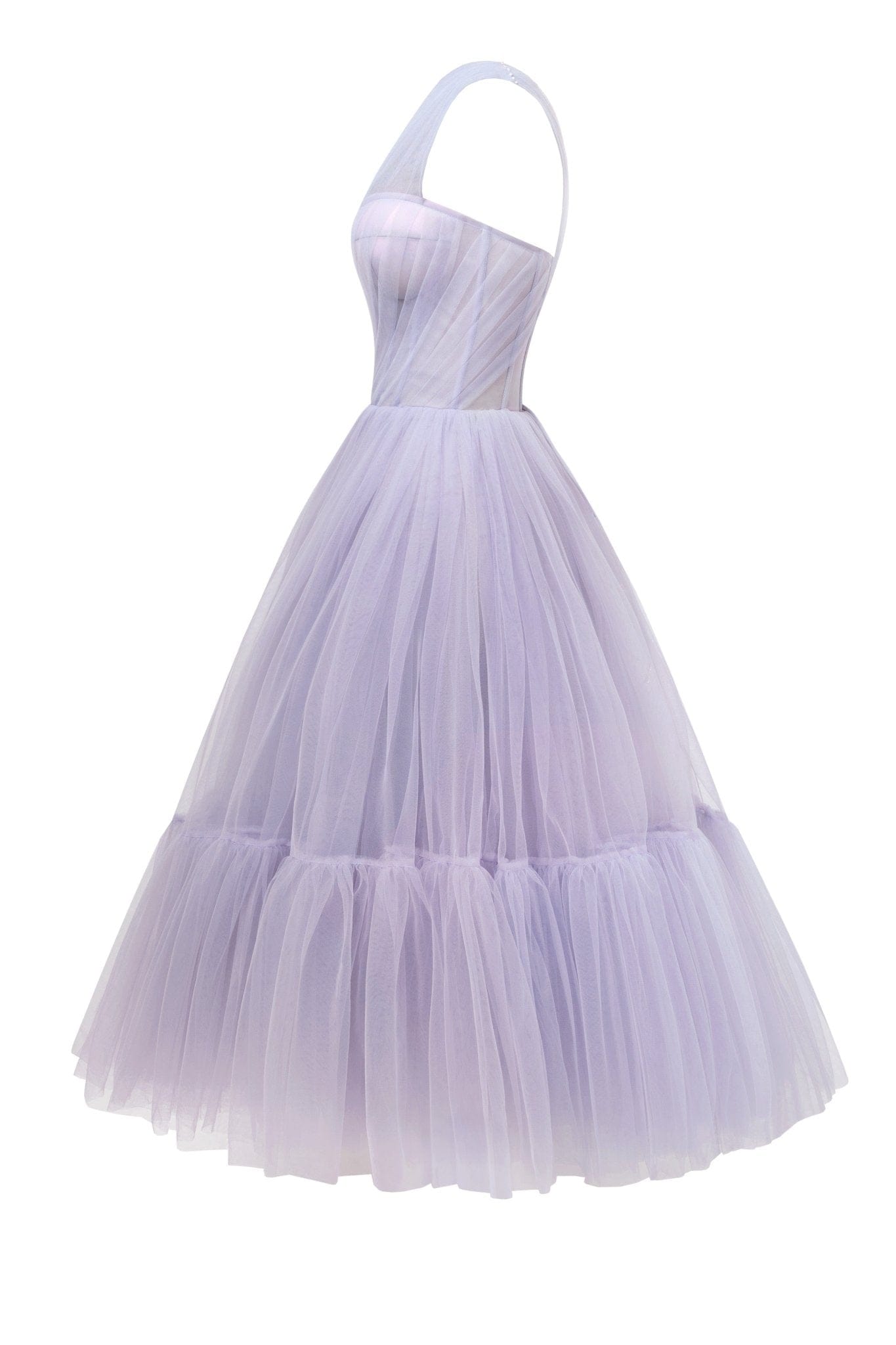Lavender One-Shoulder Cocktail Tulle Dress - OWNCI Lavender One-Shoulder Cocktail Tulle Dress - OWNCI
