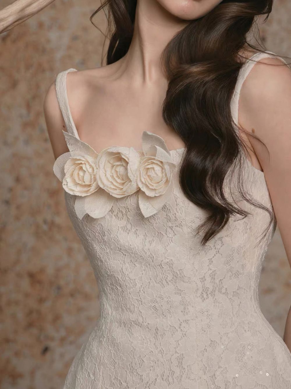 Michelina Flower Lace Mini Dress - OWNCI
