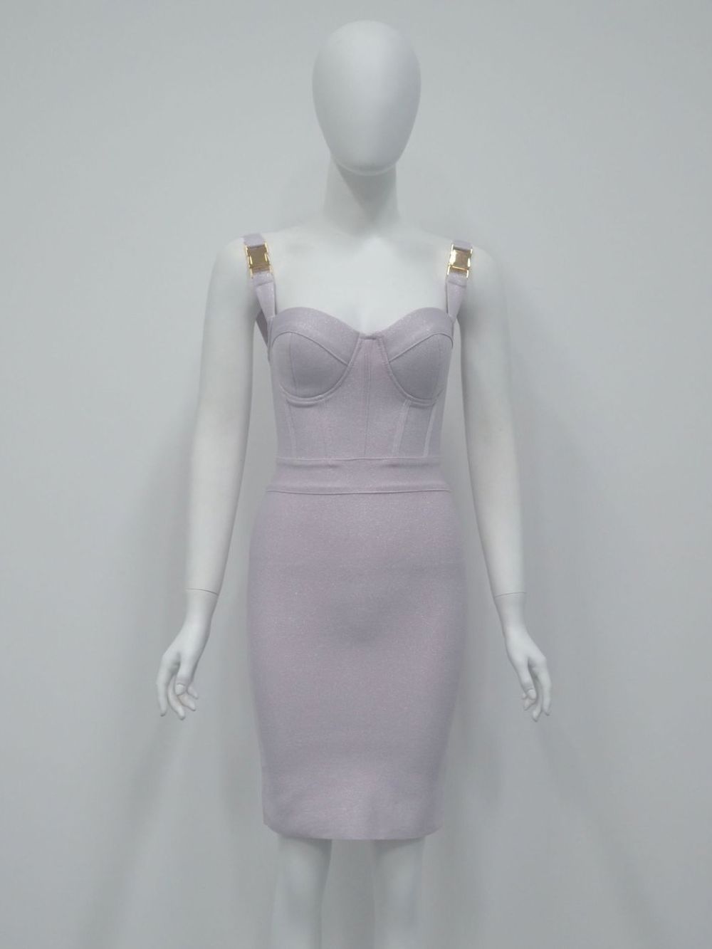 Lavender Heavy Bandage Knit Bodycon Mini Dress - OWNCI Lavender Heavy Bandage Knit Bodycon Mini Dress - OWNCI