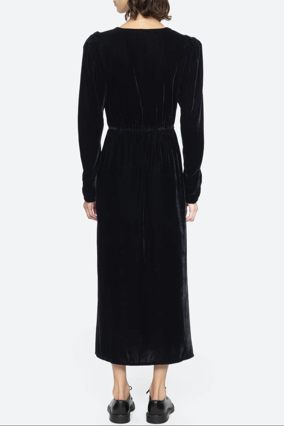 Wallis Black v-Neck Bow Cutout Velvet Midi Dress - OWNCI Wallis Black v-Neck Bow Cutout Velvet Midi Dress - OWNCI