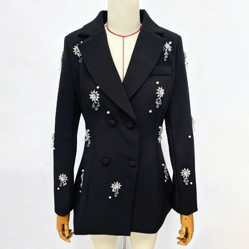 Vivien Crystal Embellished Blazer In Black - OWNCI Vivien Crystal Embellished Blazer In Black - OWNCI