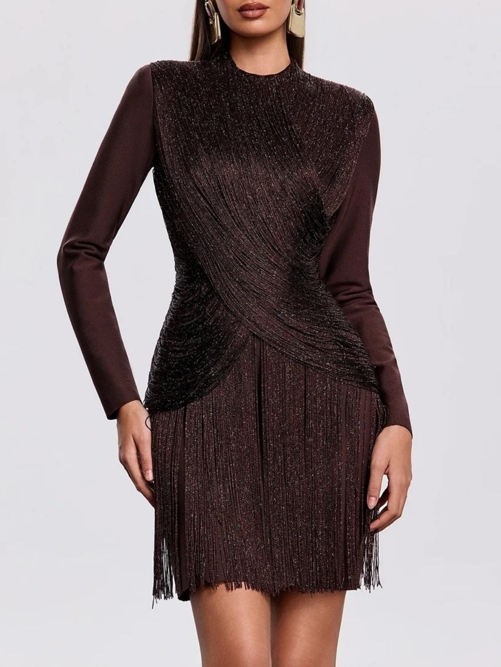 Qavlek Fringe Glitter Mini Dress - OWNCI Qavlek Fringe Glitter Mini Dress - OWNCI